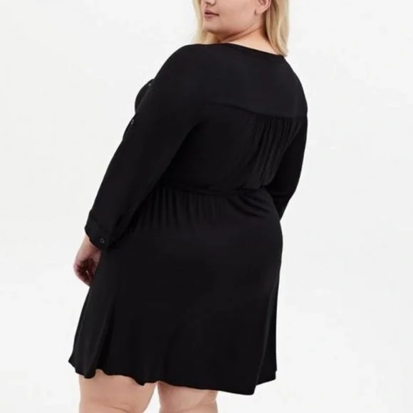 Torrid Black Button-Front Drawstring Waist Size 4x 24/26 - Picture 8 of 13